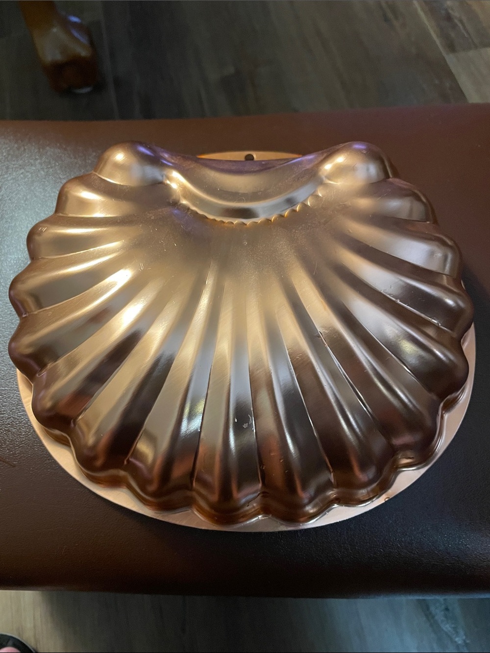 VTG Wear-Ever Clam Shell 2980 Copper Aluminum 6 Cup Cake Jello Mold
